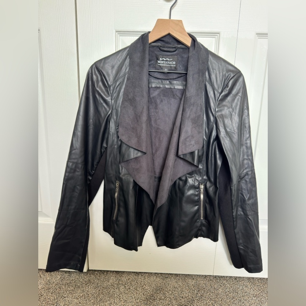 MontanaCo Vegan‎ Leather womens Jacket size medium